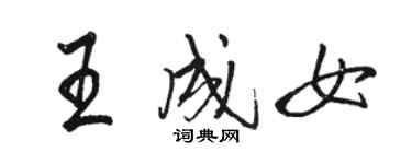 駱恆光王成女行書個性簽名怎么寫