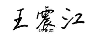 王正良王震江行書個性簽名怎么寫