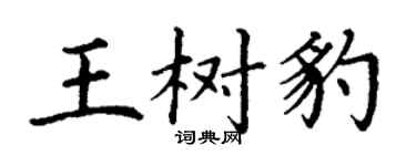 丁謙王樹豹楷書個性簽名怎么寫