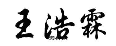 胡問遂王浩霖行書個性簽名怎么寫
