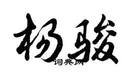 胡問遂楊駿行書個性簽名怎么寫