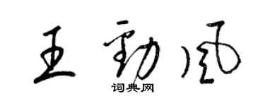 梁錦英王勁風草書個性簽名怎么寫