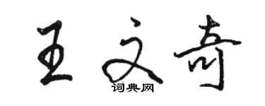 駱恆光王文奇行書個性簽名怎么寫