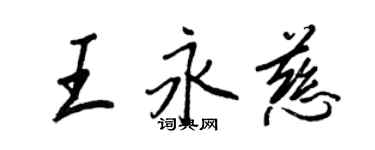 王正良王永慈行書個性簽名怎么寫