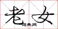 龐中華老女行書怎么寫