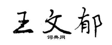 曾慶福王文郁行書個性簽名怎么寫