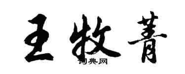 胡問遂王牧菁行書個性簽名怎么寫