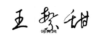 梁錦英王繁甜草書個性簽名怎么寫