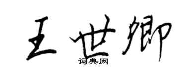 王正良王世卿行書個性簽名怎么寫