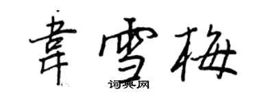 王正良韋雪梅行書個性簽名怎么寫