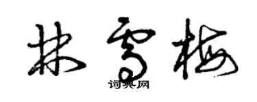 曾慶福林雪梅草書個性簽名怎么寫