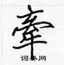 張標寫的硬筆楷書牽