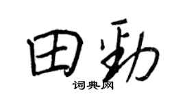 王正良田勁行書個性簽名怎么寫