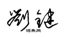 朱錫榮劉鍵草書個性簽名怎么寫