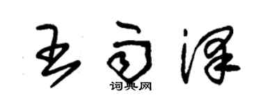 朱錫榮王雨澤草書個性簽名怎么寫