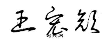 曾慶福王宏顏草書個性簽名怎么寫