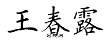 丁謙王春露楷書個性簽名怎么寫