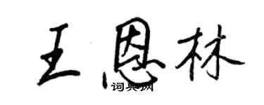 王正良王恩林行書個性簽名怎么寫