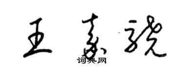梁錦英王嘉驍草書個性簽名怎么寫