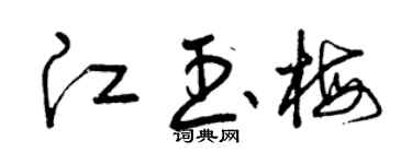曾慶福江玉梅草書個性簽名怎么寫