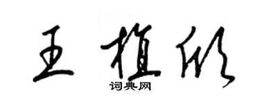 梁錦英王植欣草書個性簽名怎么寫