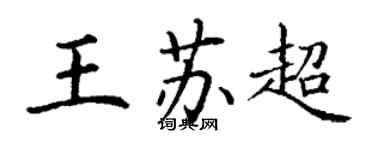 丁謙王蘇超楷書個性簽名怎么寫