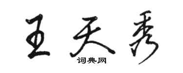 駱恆光王天秀行書個性簽名怎么寫