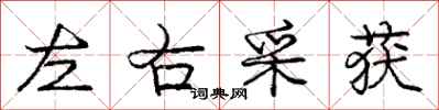 龐中華左右採獲行書怎么寫
