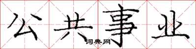 龐中華公共事業楷書怎么寫