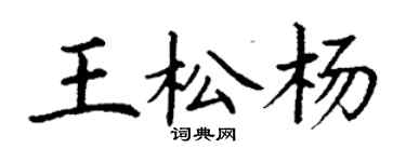 丁謙王松楊楷書個性簽名怎么寫