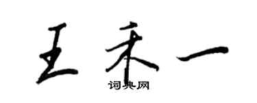 王正良王禾一行書個性簽名怎么寫