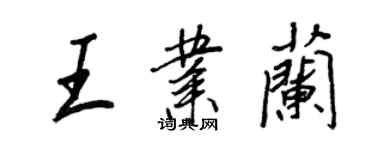 王正良王業蘭行書個性簽名怎么寫