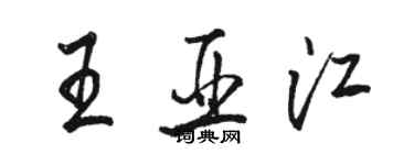 駱恆光王亞江行書個性簽名怎么寫