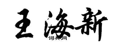 胡問遂王海新行書個性簽名怎么寫