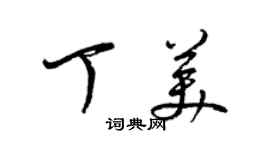 梁錦英丁美草書個性簽名怎么寫