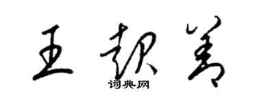 梁錦英王起善草書個性簽名怎么寫