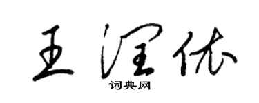 梁錦英王潤依草書個性簽名怎么寫