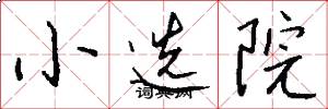 小選院怎么寫好看