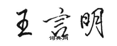 駱恆光王言明行書個性簽名怎么寫