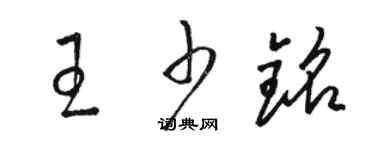 駱恆光王少銘草書個性簽名怎么寫