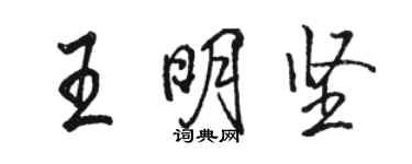 駱恆光王明堅行書個性簽名怎么寫
