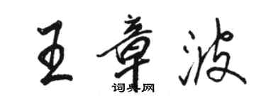 駱恆光王章波行書個性簽名怎么寫
