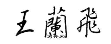 王正良王蘭飛行書個性簽名怎么寫