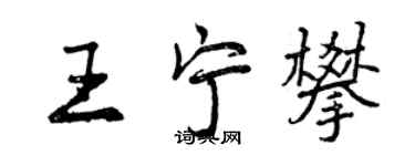 曾慶福王寧攀行書個性簽名怎么寫