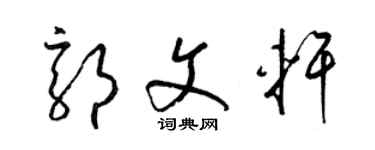 梁錦英郭文軒草書個性簽名怎么寫