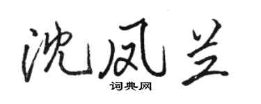 駱恆光沈鳳蘭行書個性簽名怎么寫