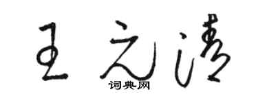 駱恆光王元清草書個性簽名怎么寫
