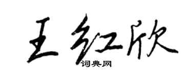 王正良王紅欣行書個性簽名怎么寫