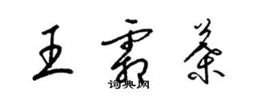 梁錦英王霜葉草書個性簽名怎么寫