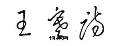 駱恆光王寒詩草書個性簽名怎么寫